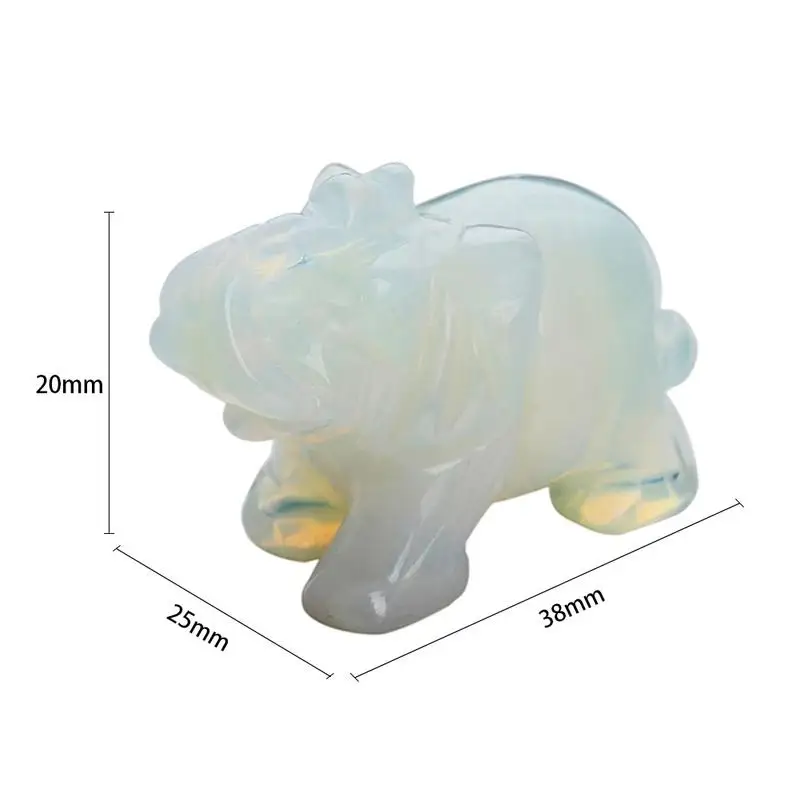 Colorful Jade Stone Elephant Animal Pocket Auspicious Carved Glass Statue Figurine Lucky Decor Craft Ornament | Дом и сад