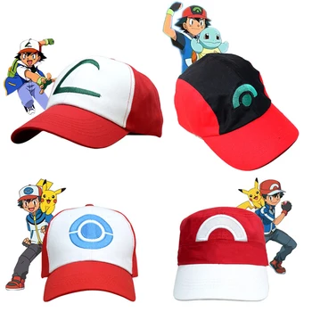 Kids Adult Pocket Monster Cosplay Cap Drake Hip Hop Pocket Monster Baseball Cap Ash Ketchum Cosplay Tranier