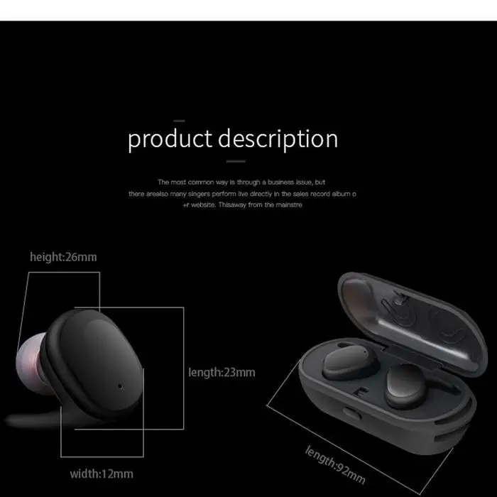 Binaural Мини Bluetooth беспроводные наушники стерео-вкладыши водонепроницаемые 2 5 часа