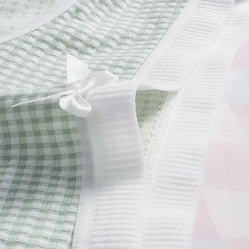 Panties cotton kawaii Sexy Plaid Candy colors Cute Women's panties 2019 spring summer new products Japanese Breathable Briefs | Женская