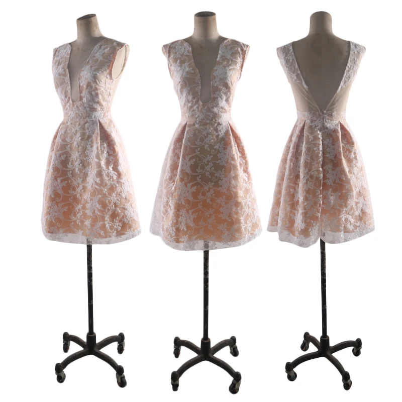 Женское платье без рукавов с кружевным v-образным вырезом вечерние свадебные