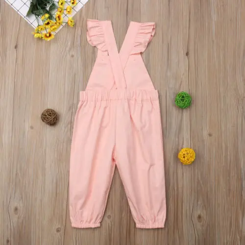 Pudcoco/розовые брюки на подтяжках для новорожденных девочек штаны-шаровары