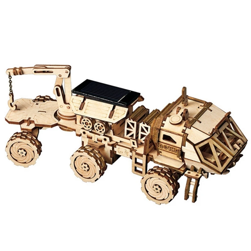 Robotime подвижная игрушка для обнаружения Rover Solar Energy 3D Diy резки деревянной модели