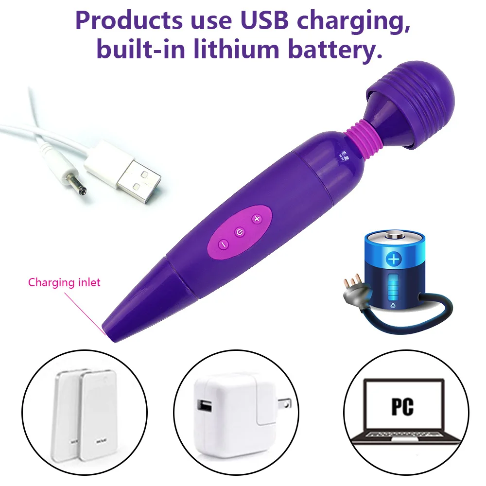 10 Speed Magic Wand Massager AV Stick Vibrators USB Charging Sexy Nipple Clit Vibrator Sex Toys for Women Masturbator | Красота и