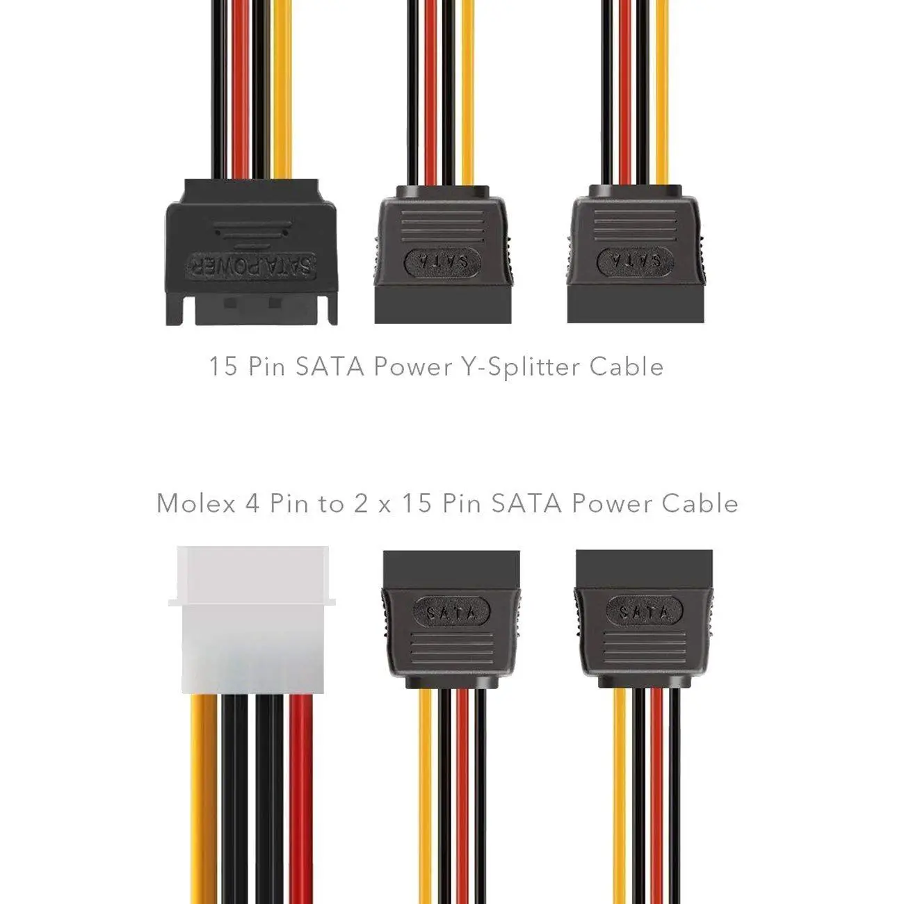 Комплект подключения жесткого диска SSD / SATA (1x4 Pin на двойной 15 кабель питания 1x15