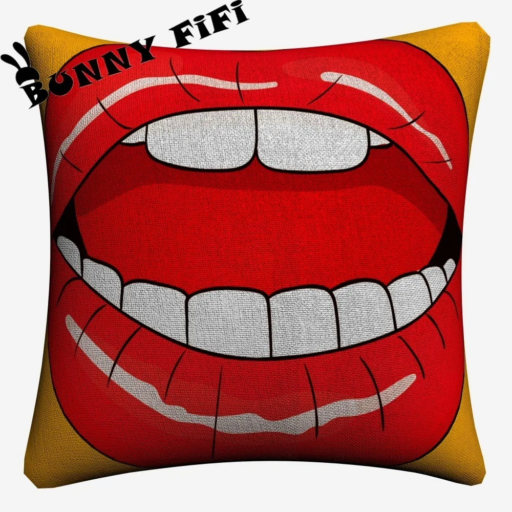 Lips Pop Art Design Decorative DIY Pillow Covers For Sofa Home Decor Linen Cushion Case 45x45cm Throw Cases | Дом и сад
