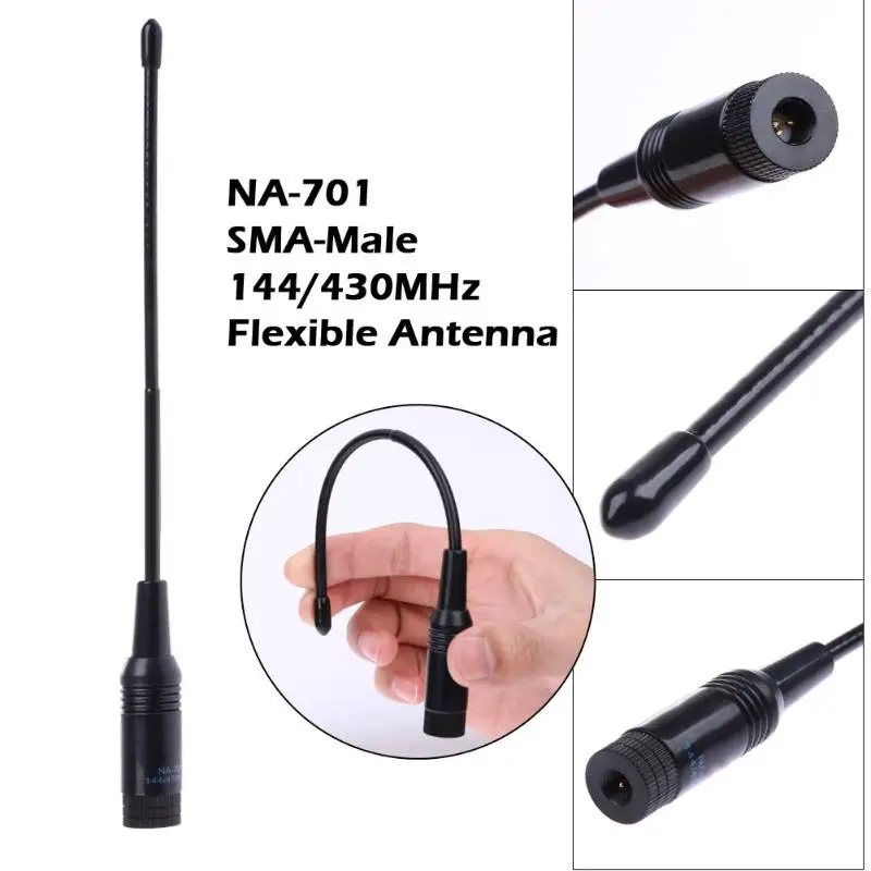 Двухдиапазонная 144/430 МГц NA 701 SMA Male радио гибкая антенна для Vertex Kenwood Baofeng UV 3R 100