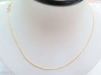 

New Fine Pure S925 Sterling Silver Yellow Chain Women's O Link Necklace 16inch