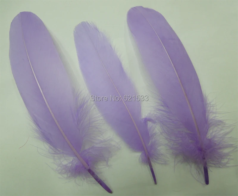 

Plumas!Goose Feathers,200pcs/lot Light Purple Goose Satinettes Feathers, Beautiful Loose Goose feathers,12-20cm