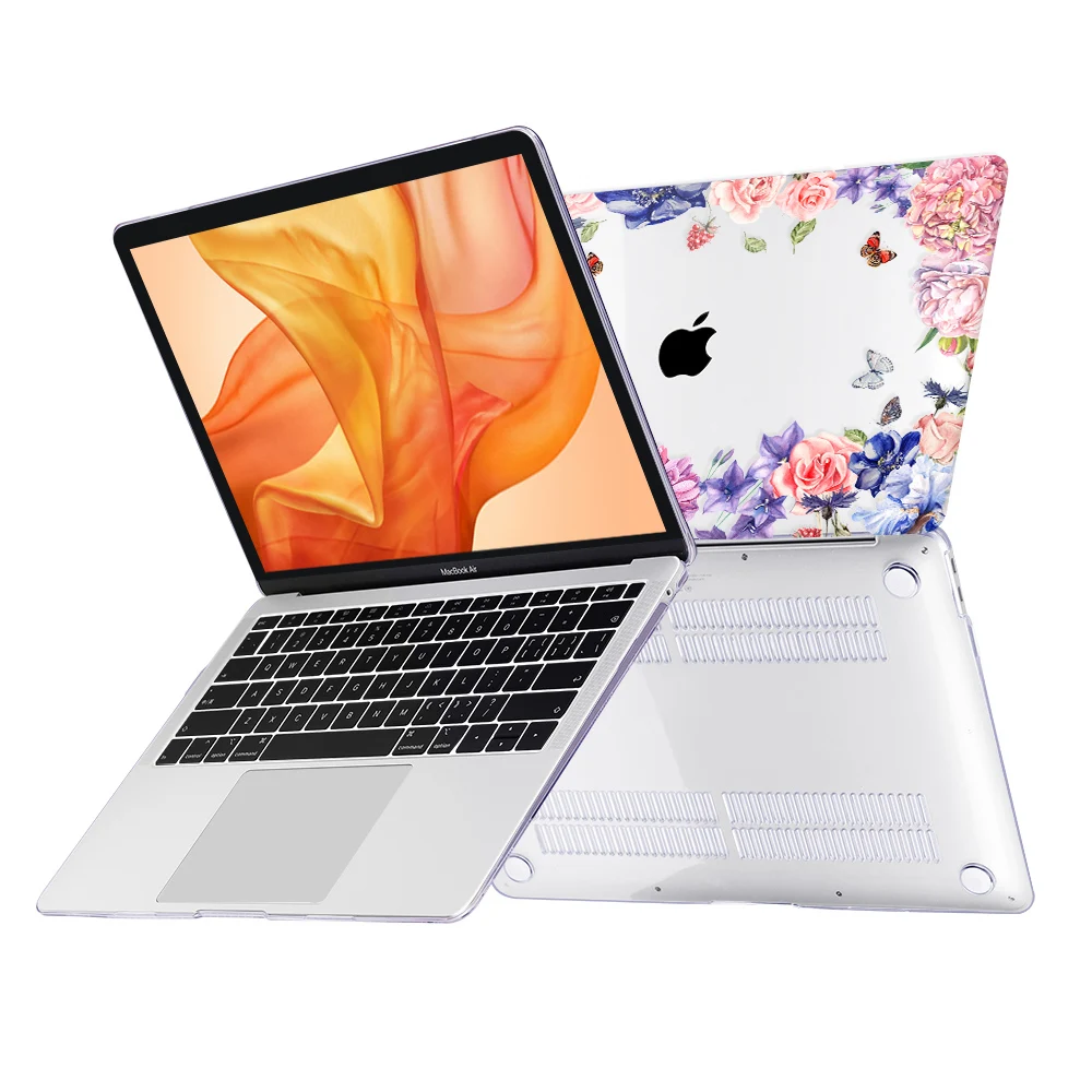 Для Apple MacBook Air 13 дюймов Чехол A1932 A1466 Pro retina 12 15 Touch bar печать цветочный пластик