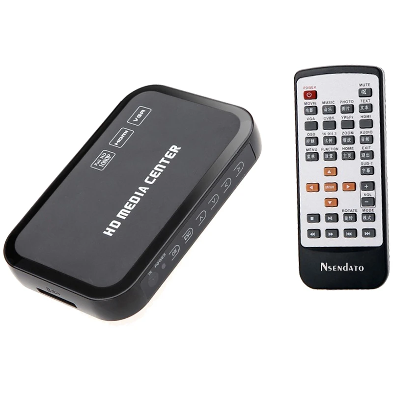ЕС разъем Full Hd 1080P медиаплеер центр Мультимедиа Видео плеер с Hdmi Vga Av Usb Sd/Mmc порт