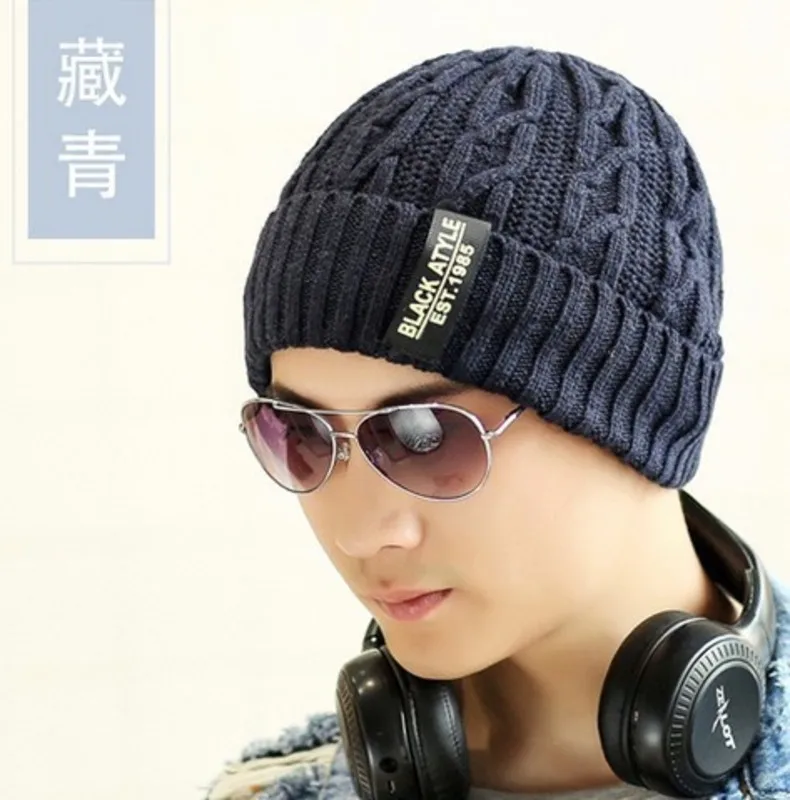 Man Hats Increase Down Wool Autumn And Winter Keep Warm Knitting Fashion Hat | Аксессуары для одежды