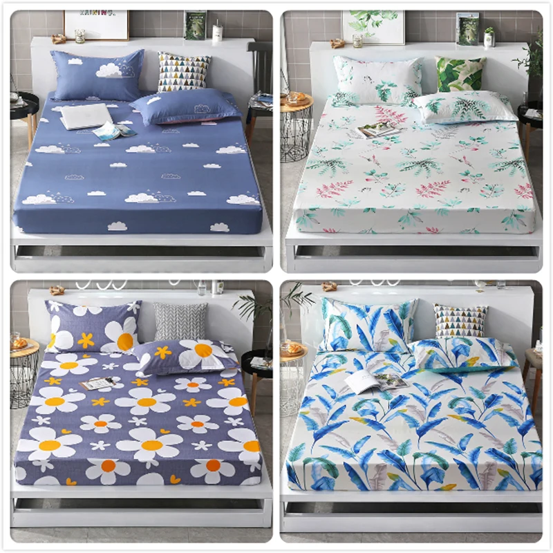 New 1pcs Fitted Sheet Single Twin Full Double Size Mattress Cover with Rubber Elastic Band Kids Child 1.2m 1.35m 1.5m 1.8m Bed | Дом и сад