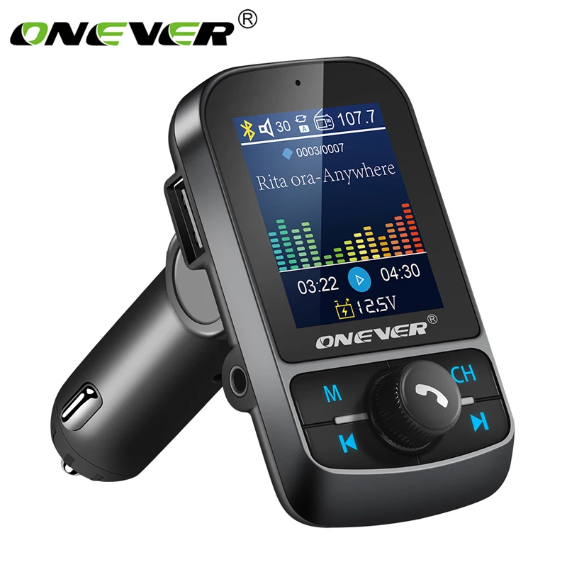 Автомобильный комплект Onever fm-передатчик MP3 радио адаптер 1 8 &quotцветной экран AUX