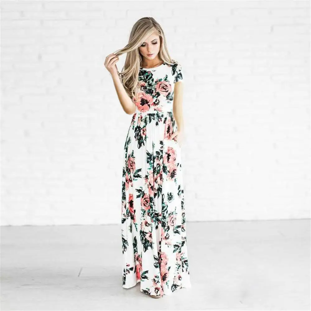 2019 Kids Dresses Long Sleeve Floral Children Princess Dress Spring Girl Beach Party | Мать и ребенок