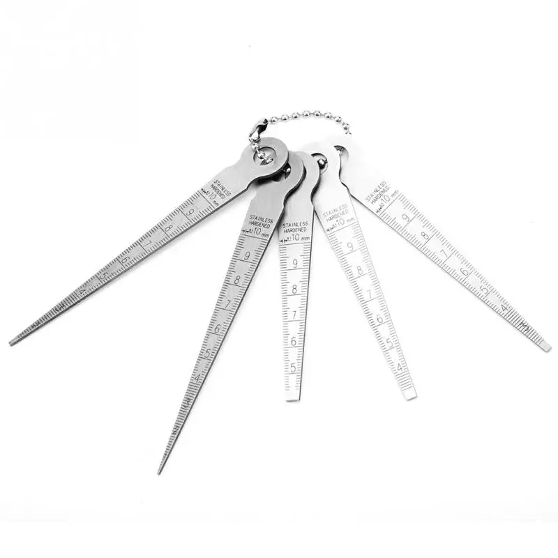 

1Set Welding Taper Feeler Gauge Gage Stainless Steel Depth Hole Size Inspection Rulers Feeler Measuring Tool
