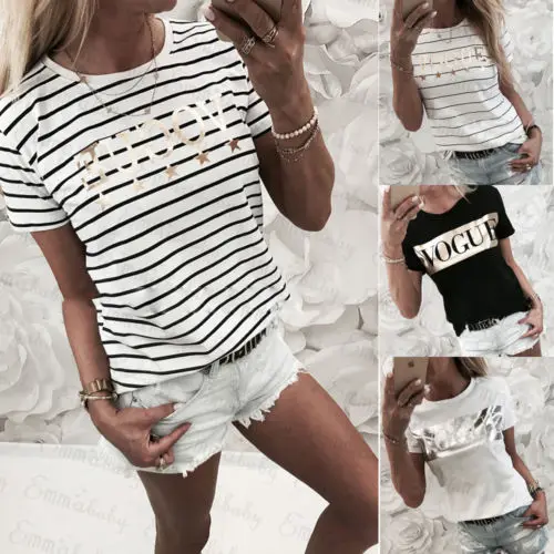 Женская блузка с коротким рукавом и круглым вырезом свободного покроя | одежда