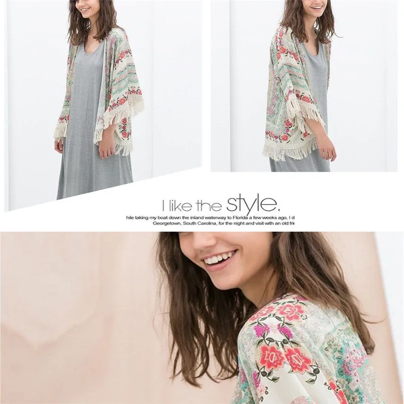 Gift Summer Women Fringed Tassel Shawl Cape Loose Batwing Sleeve Tops Shirt Holiday Casual Beach Cover Up |
