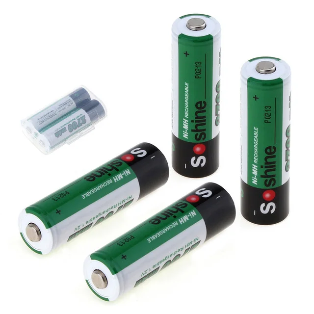 4 шт Soshine 1 2 v 2700mah AA Ni-MH защищенная аккумуляторная батарея + батарейный блок |