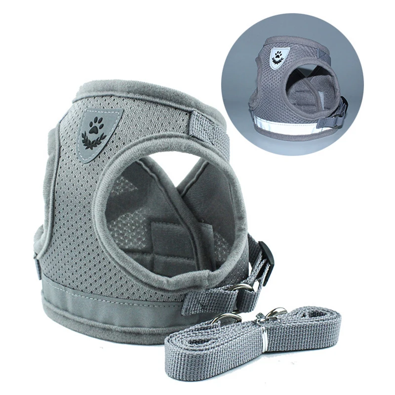 Sale 1PC Dog Harnes Small Medium Dogs Popular Lead Leash Mesh Pug Nylon Vest Pets Supplies | Collars Harnesses &amp Leads