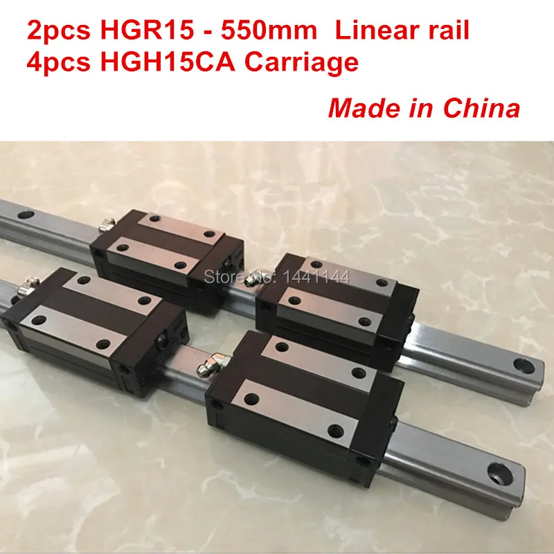 

HGR15 linear guide rail: 2pcs HGR15 - 550mm + 4pcs HGH15CA linear block carriage CNC parts