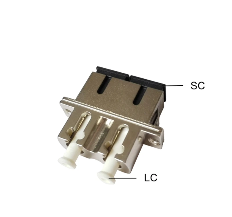 LC-SC hybrid adapter duplex fiber optic connector female to female metal housing green blue black coupler free shipping ELINK