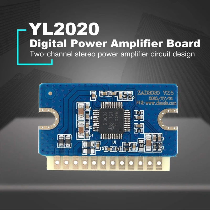 2*20 Вт DC 12 В 24 мини стерео аудио усилитель плата YL2020 V1.0 двухканальный модуль D AMP