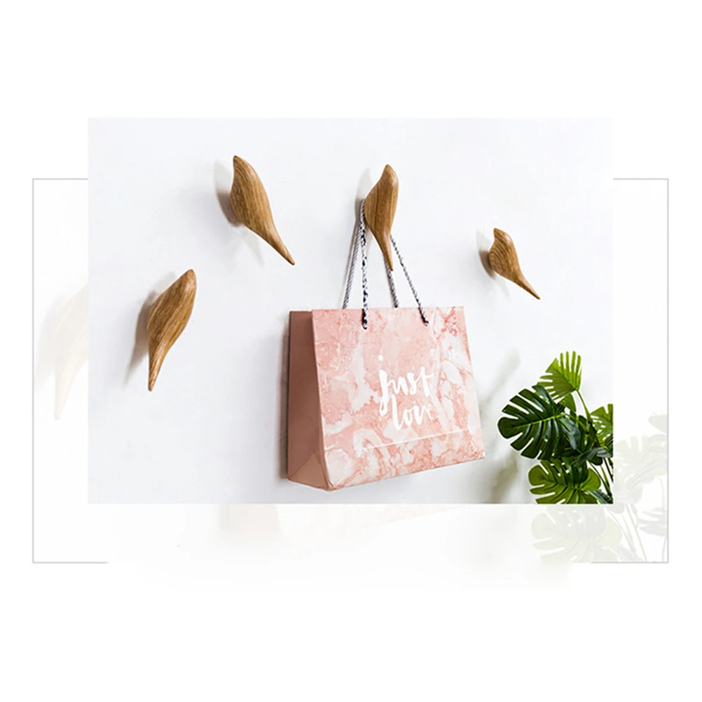 1PC Practical Durable Adorable Creative Bird Resin Wood Grain Hooks Wall Hanger Coat Hat Animals Home Decor | Дом и сад