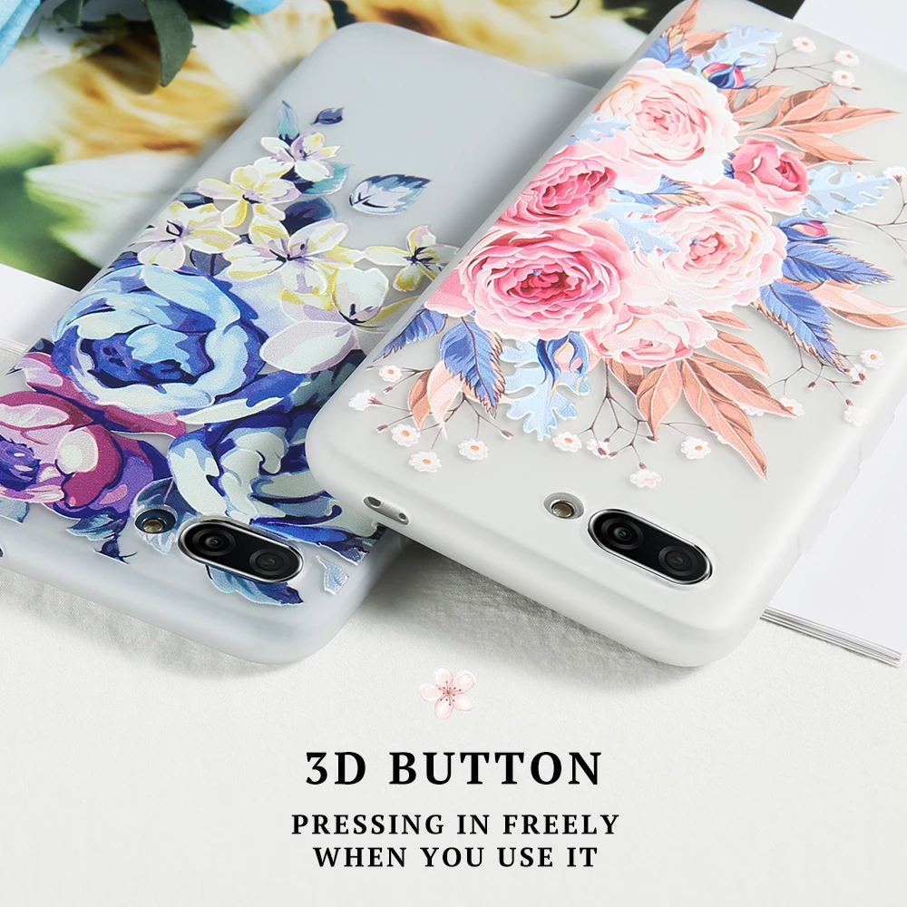 KISSCASE 3D Embossed Flower Case For iPhone 7 8 Cover Full Fitted Soft TPU 6 Plus XS XR Capinhas Capa #4 |