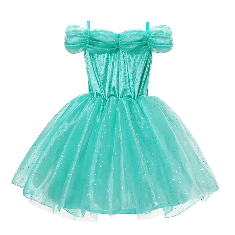 Girls Jasmine Costume Summer Children Off Shoulder Princess Dress Girl Aladdin's Lamp Cosplay Elegant Fancy Birthday Party Gown | Детская