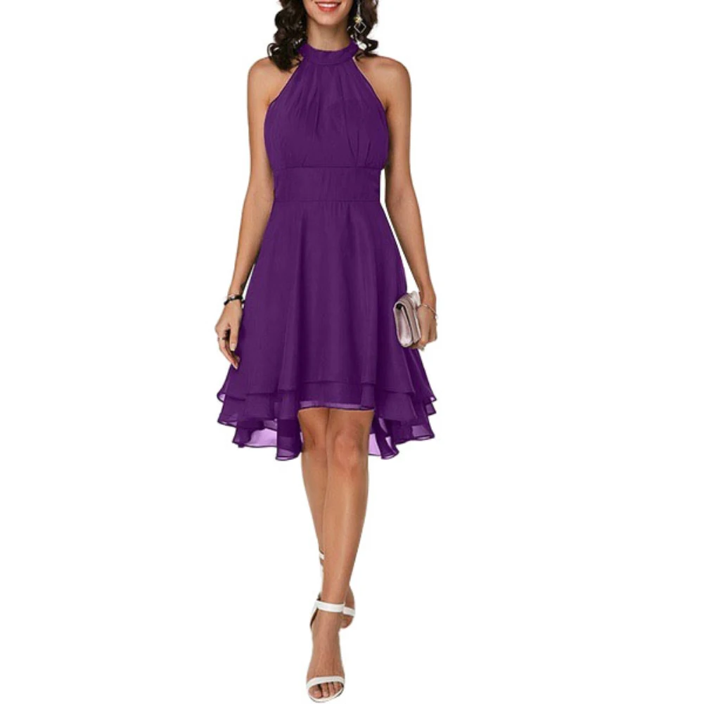 Плюс размер модное женское элегантное платье летнее Мягкий Холтер без рукавов
