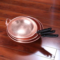 chinese copper fried thickening fried vegetable pot purple copper wok glass lid household anti scalding handle gas cooker