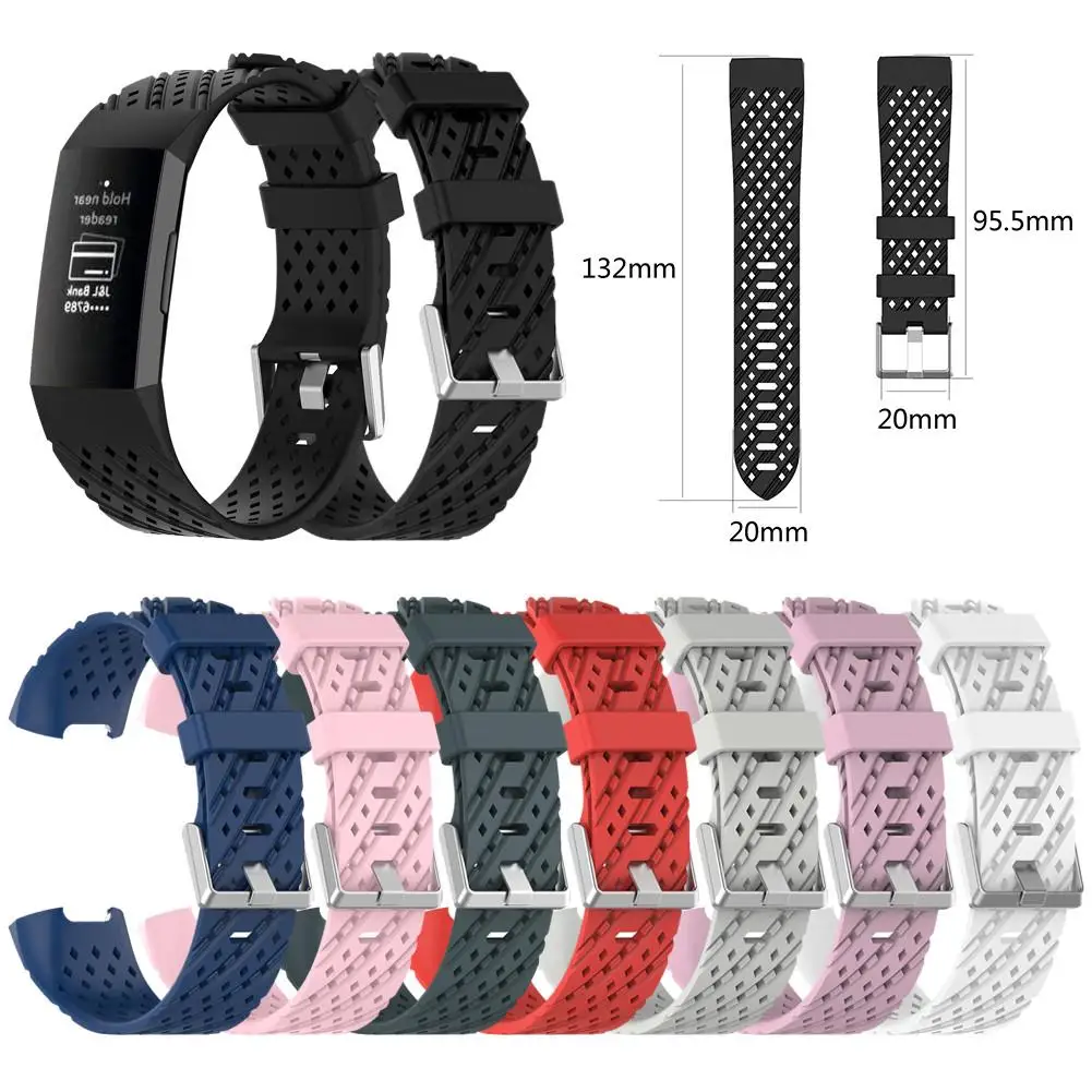 Новый ремешок для умных часов Силиконовый Fitbit Charge3 текстурный умный