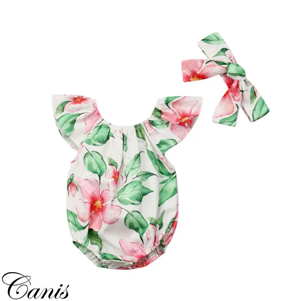 Повседневный комбинезон с цветочным принтом и рукавами крылышками круглым