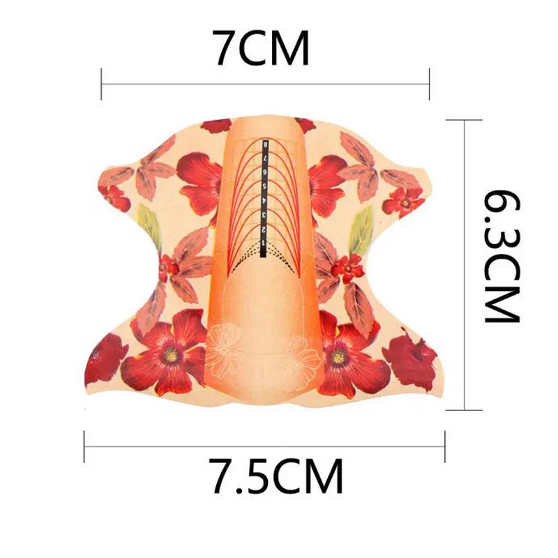 500 шт/рулон акриловая Форма для ногтей направляющая наклейка клей УФ гель
