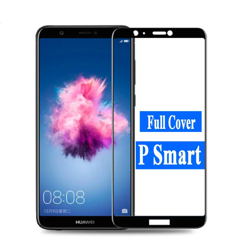 3D Черно-белое закаленное стекло для Huawei P Smart Dual SIM PSmart 9H полное покрытие защитная