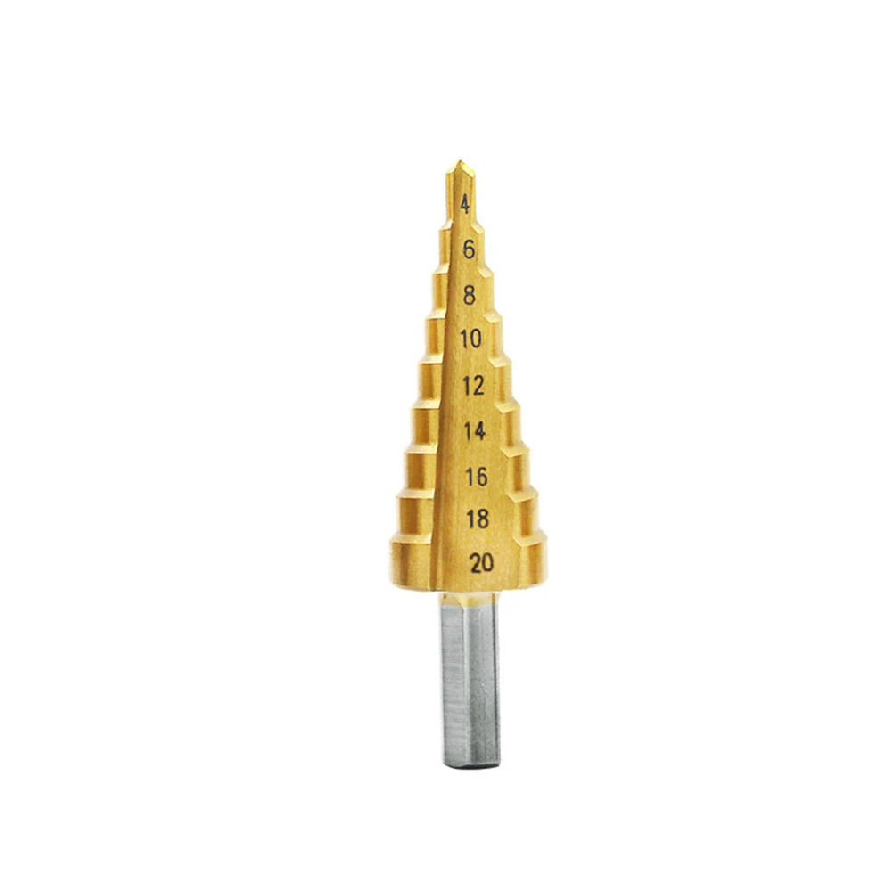 

4-12-20-32mm HSS Step Drill Bit Step Cone Titanium Coated Metal Cut Tools Hole Cutter Drill Bit Set for Woodworking wood cutters