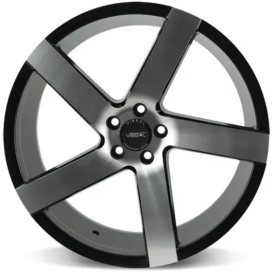 VISSOL V 080R 8.5x19/5x112 ET30 D66.6 BLACK WITH MACHINED FACE|Диски колёсные| |