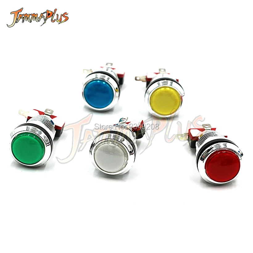 Нулевой задержкой Аркады DIY Kit 33 мм светодиодный хром кнопочный переключатель с