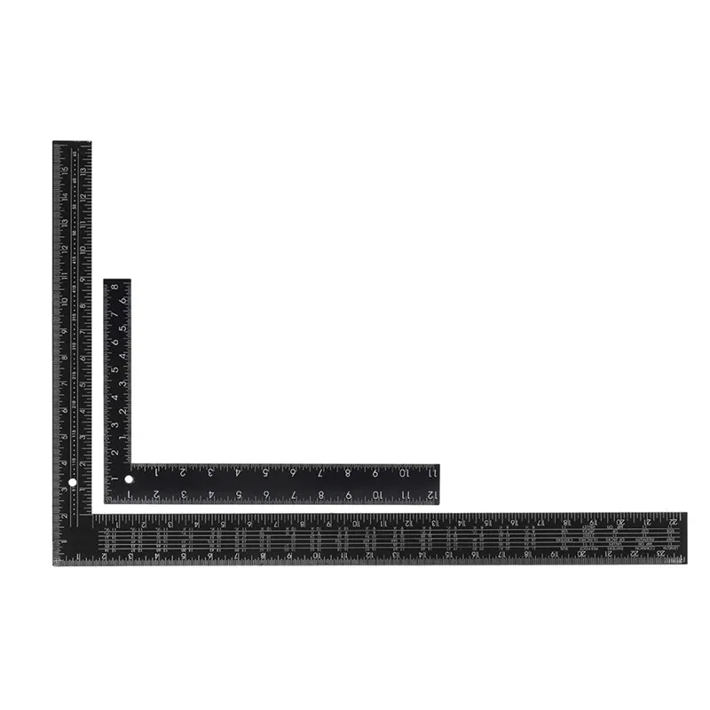 DANIU черная сталь двухсторонняя Метрическая дюймовая угловая линейка 90 градусов