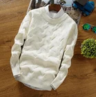 Однотонный вязаный свитер, Мужской пуловер из шерсти, Рождественский свитер, Мужская трикотажная одежда, мужской свитер, пуловер, мужская одежда на зиму