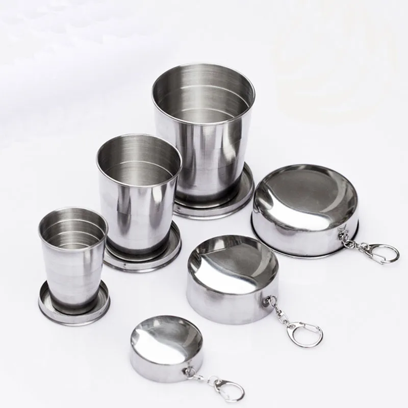 Складная чашка из нержавеющей стали для кемпинга переносная путешествий на