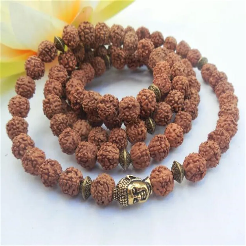 Браслет манжеты 8 мм 108 Rudraksha серебряная цепь буддизма Тибета маскарадный браслет