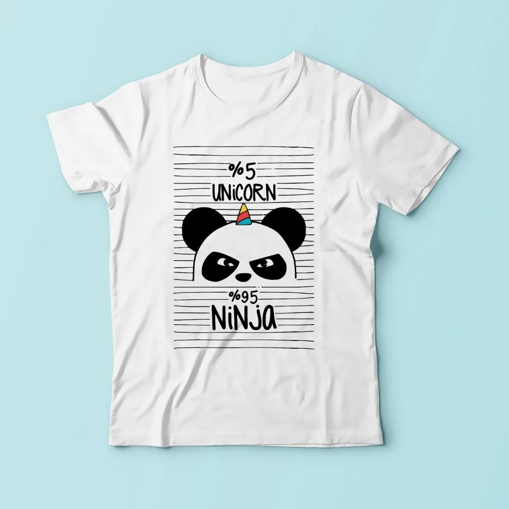 Ninja единорога панда забавная Футболка мужская jollypeach Новая Летняя коллекция