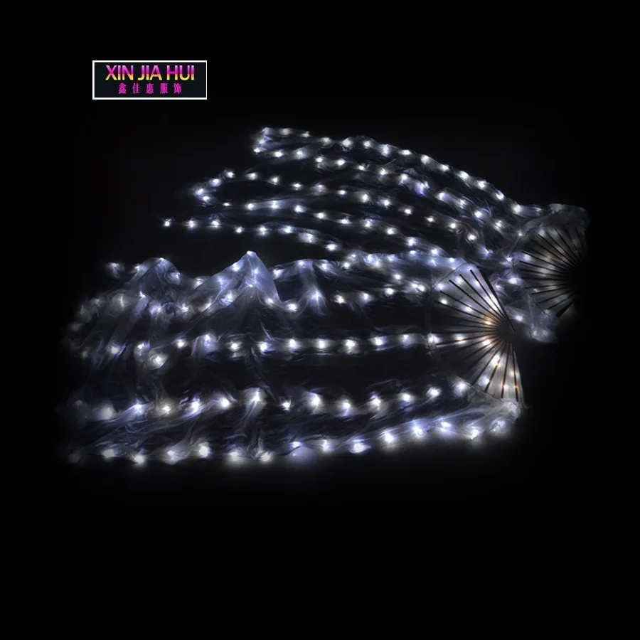 Performance Outfit Heat Sell New Pattern Belly Dance Led Luminescence Sensu Colourful Real Silk Fan Prop |