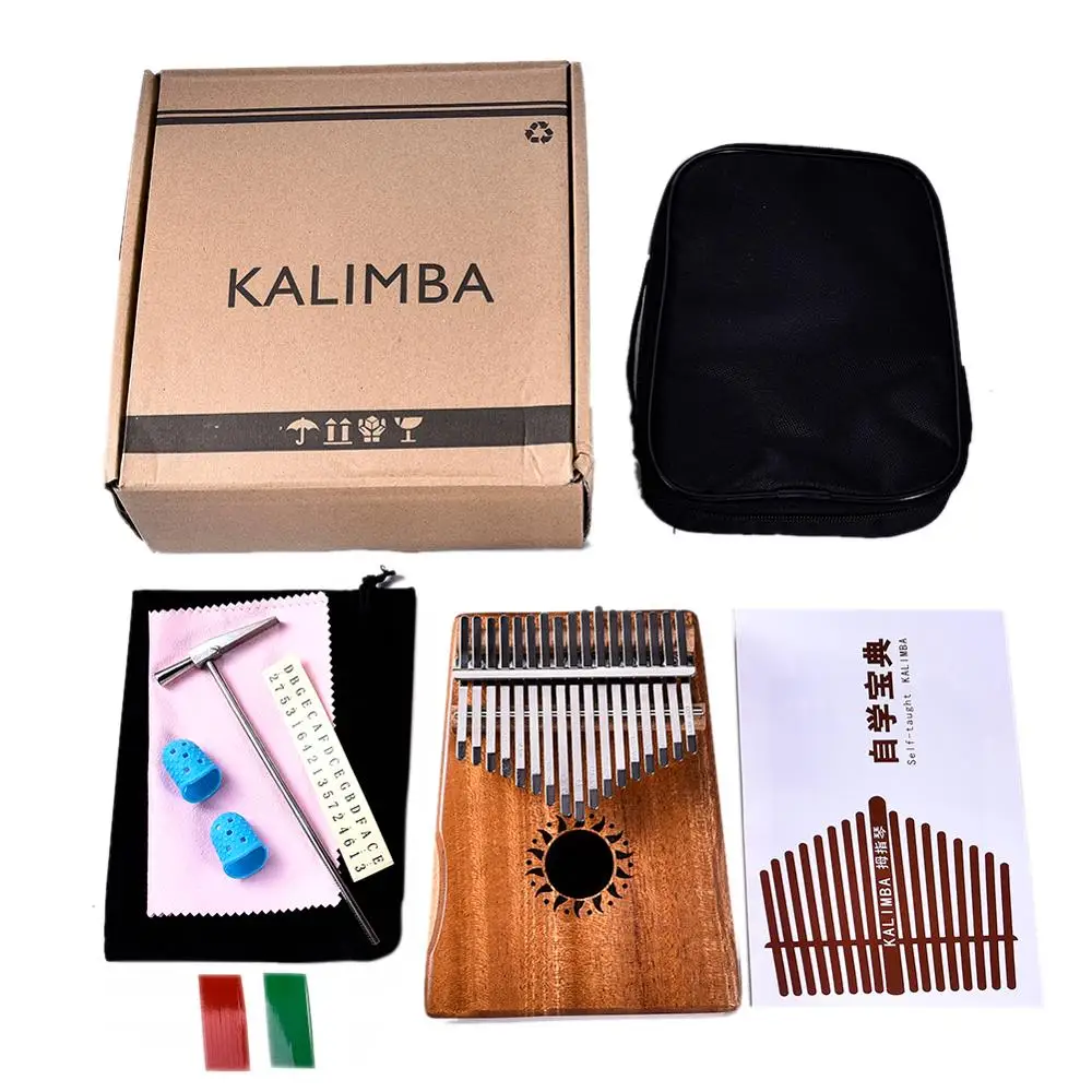 Muspor 17 клавиш Kalimba большой палец пианино Mbira Африканский музыкальный инструмент