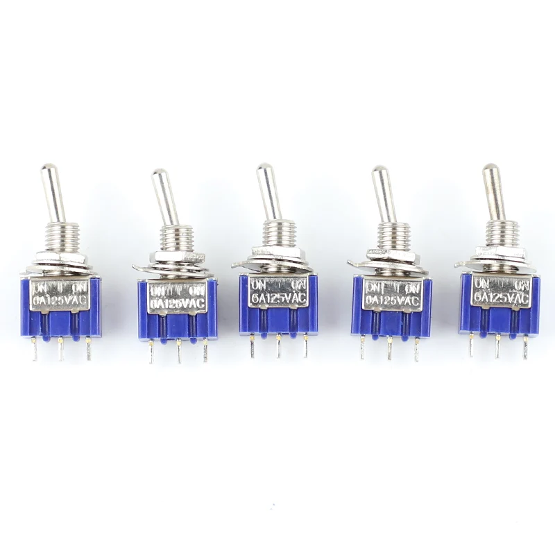 10 шт./лот голубой мини-фонарь 3-Pin SPDT ON 6A 125VAC переключатели | Строительство и ремонт