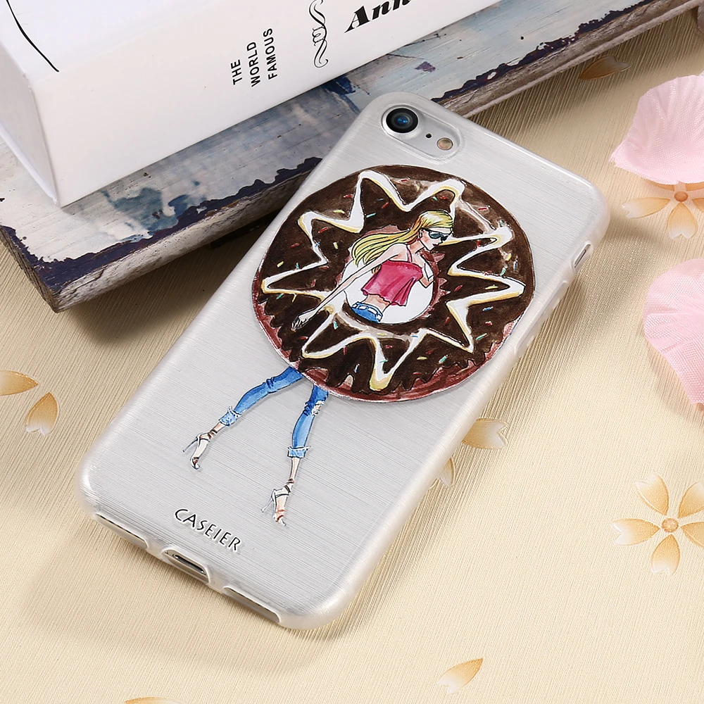 CASEIER Beauty Girly Ultra-thin Phone Case For iPhone X 8 7 Plus Cover Soft TPU Silicone Funda Capinha Coque | Мобильные телефоны и