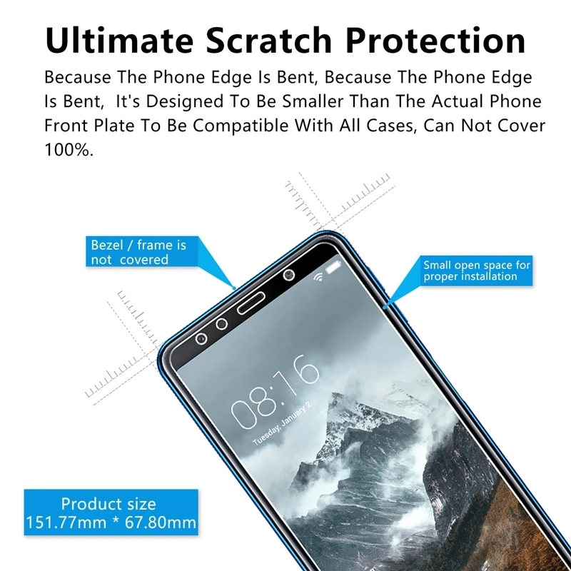 Защитное закаленное стекло 2.5D для Samsung Galaxy A7 2018 защитная пленка экрана Защитная