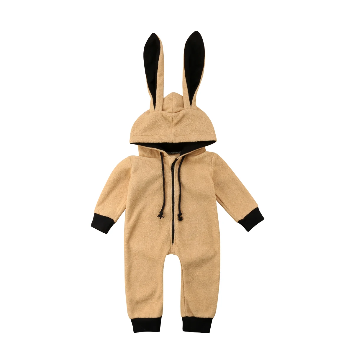 Newborn Baby Boys Girl Cute Bunny Ear Winter Jumpsuit Outfit Costume Romper Fleece Hooded Zipper Clothes |